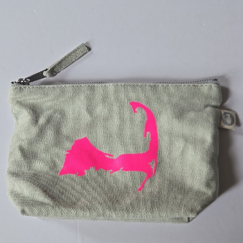 Koala Kanvas Gray Pouch with Pink Cat Design